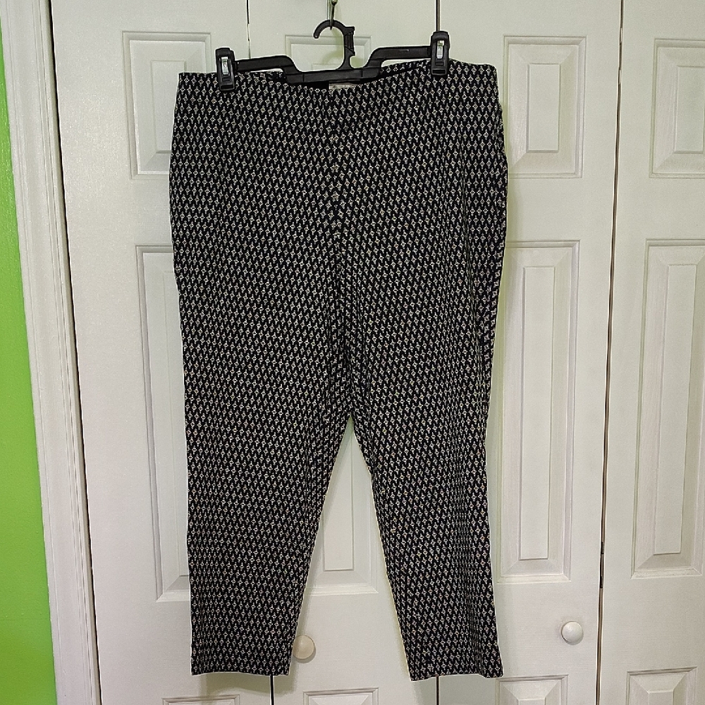 Lila Rose Black and White Patterned Straight Leg Pants